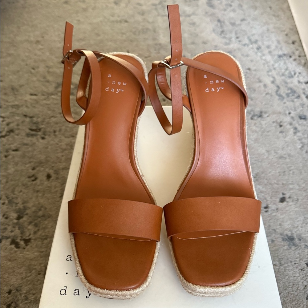 A New Day Women's Brown Wedge Sandals